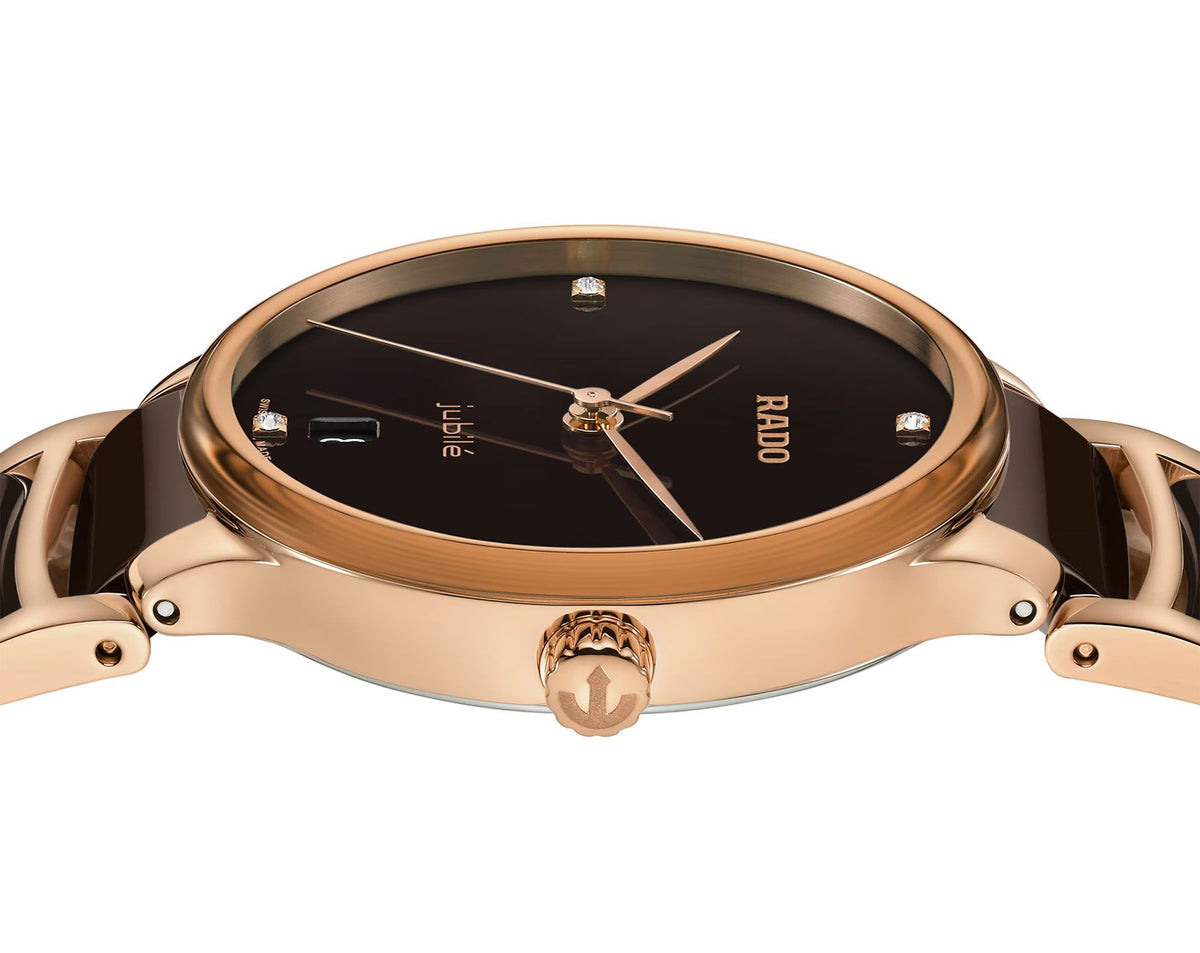 Rado Centrix Quartz Women Watches in Round case & Brown Dial R30038712