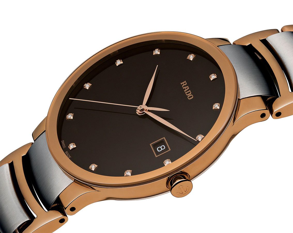 Rado Centrix Quartz Unisex Watches in Round case & Brown Dial R30554723
