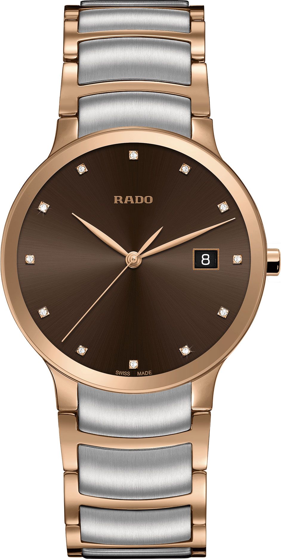 Rado Centrix Quartz Unisex Watches in Round case & Brown Dial R30554723