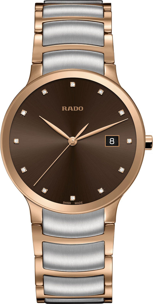 Rado Centrix Quartz Unisex Watches in Round case & Brown Dial R30554723