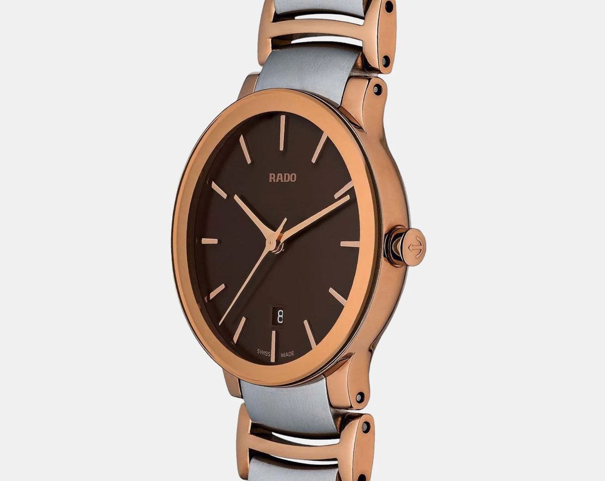 Rado Centrix Quartz Women Watches in Round case & Brown Dial R30555303