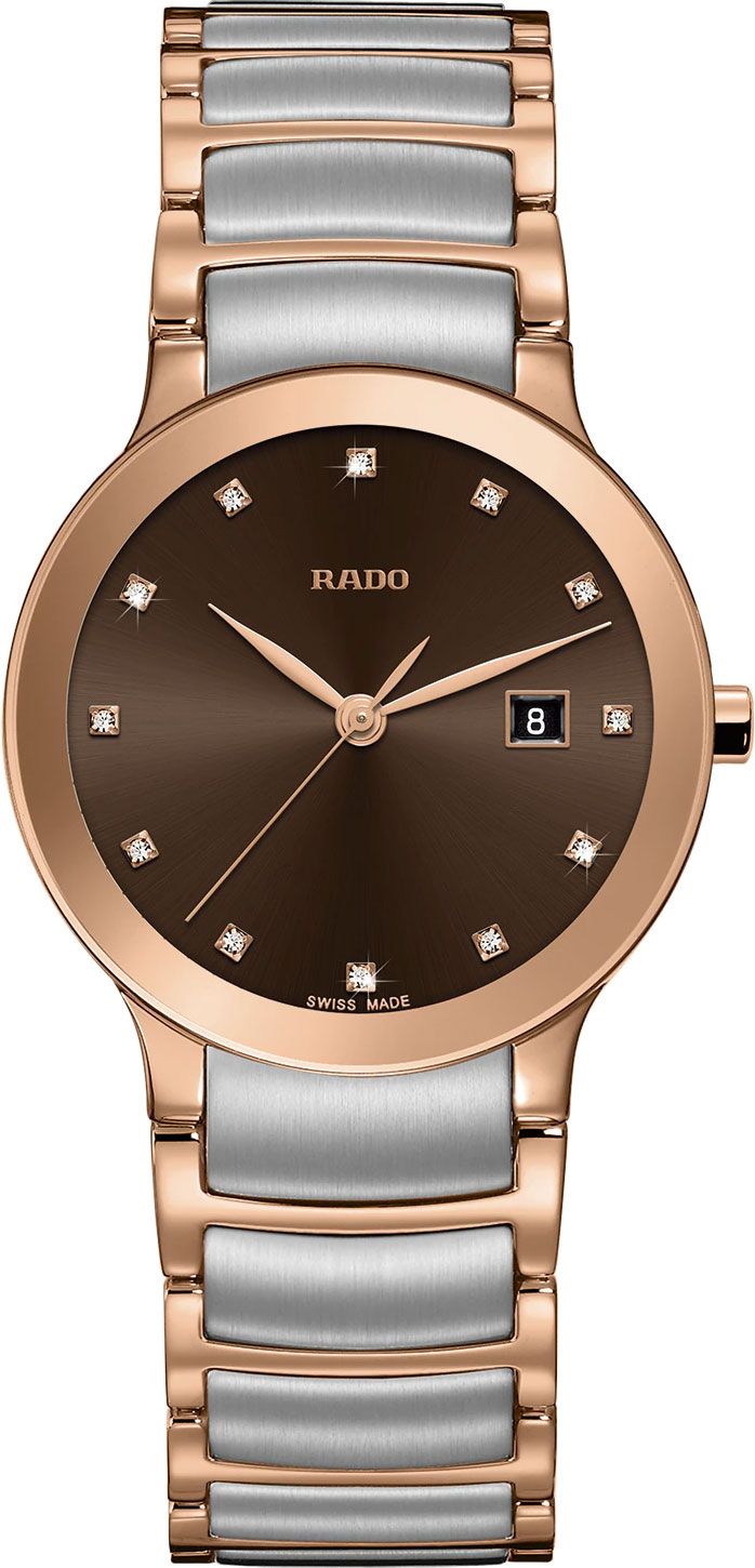 Rado Centrix Quartz Women Watches in Round case & Brown Dial R30555723