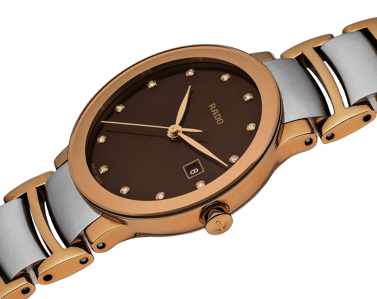Rado Centrix Quartz Women Watches in Round case & Brown Dial R30555723