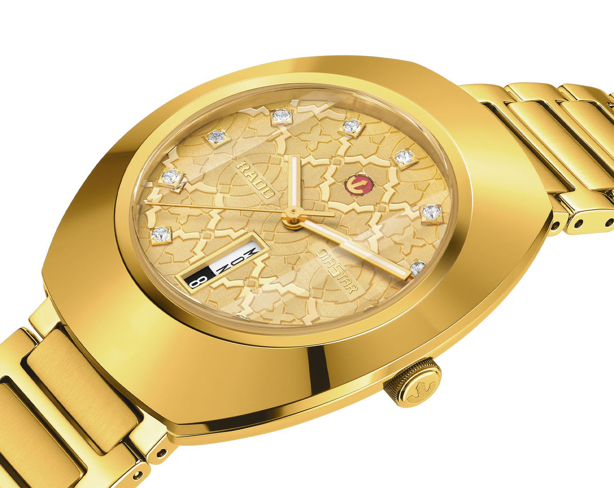 Rado DiaStar Original Automatic Unisex Watches in Oval case & Yellow Dial R12161263
