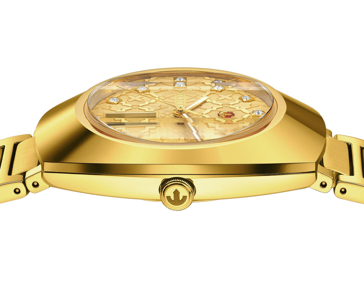Rado DiaStar Original Automatic Unisex Watches in Oval case & Yellow Dial R12161263