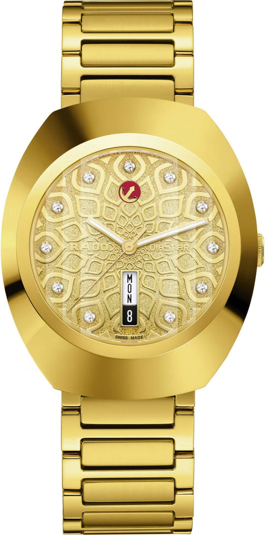 Rado DiaStar Original Automatic Unisex Watches in Oval case & Gold Dial R12161633