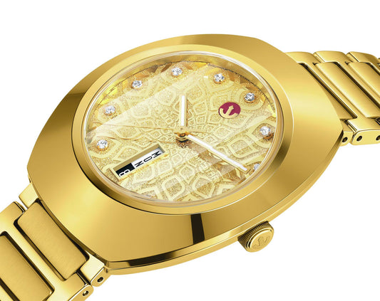 Rado DiaStar Original Automatic Unisex Watches in Oval case & Gold Dial R12161633