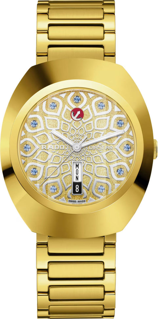 Rado DiaStar Original Automatic Unisex Watches in Oval case & Gold Dial R12161643