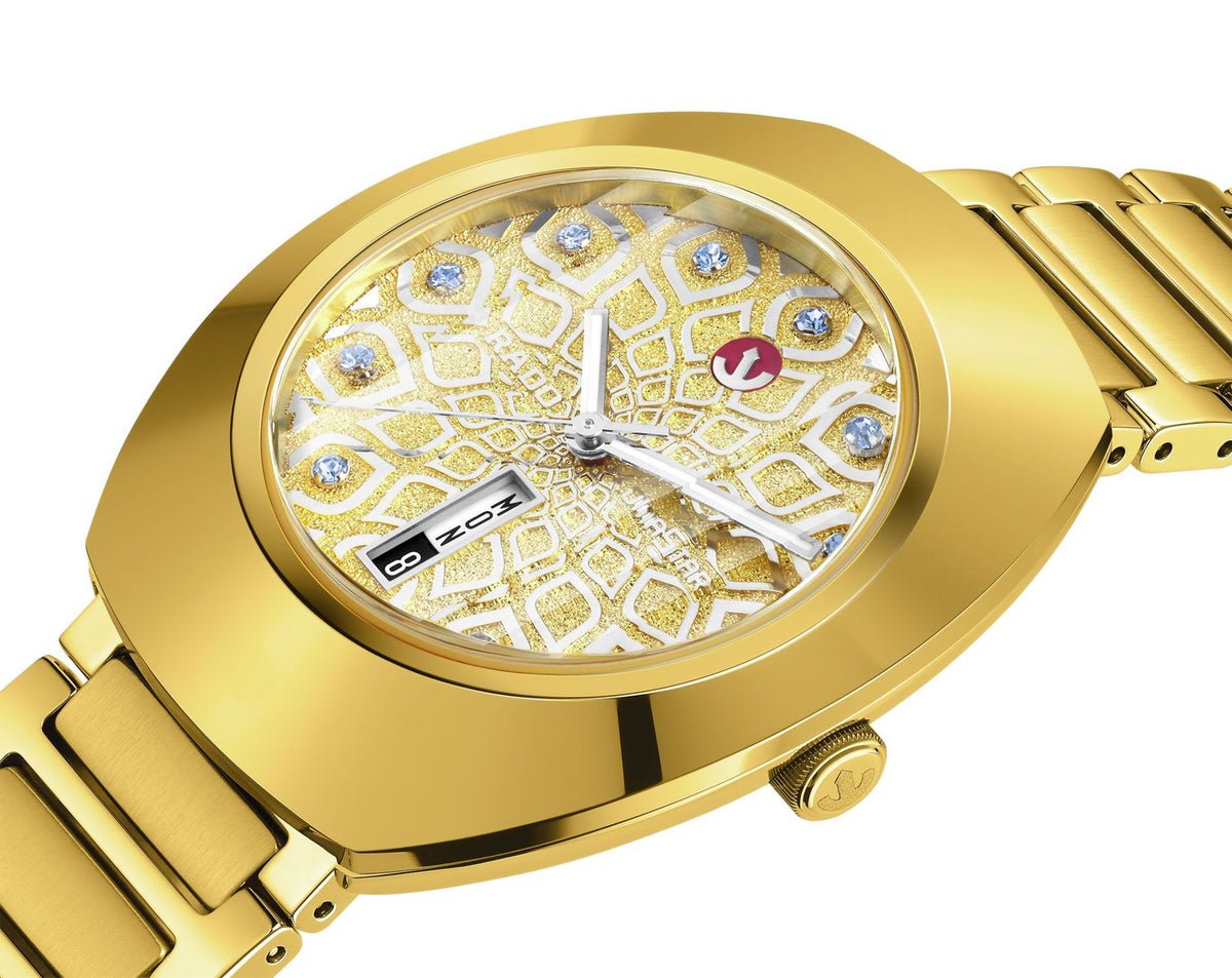 Rado DiaStar Original Automatic Unisex Watches in Oval case & Gold Dial R12161643