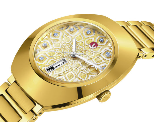 Rado DiaStar Original Automatic Unisex Watches in Oval case & Gold Dial R12161643