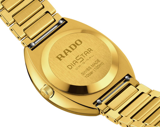 Rado DiaStar Original Automatic Unisex Watches in Oval case & Yellow Dial R12161663