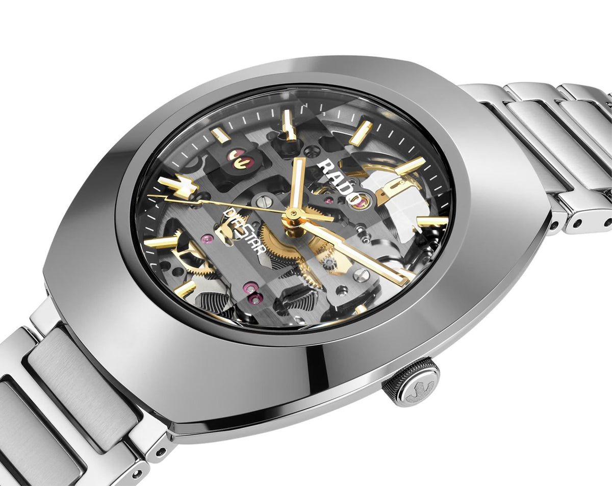 Rado DiaStar Original Automatic Unisex Watches in Oval case & Skeleton Dial R12162153