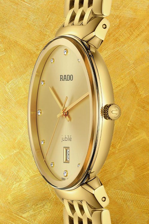 Rado Florence Quartz Unisex Watches in Round case & Gold Dial R48914713