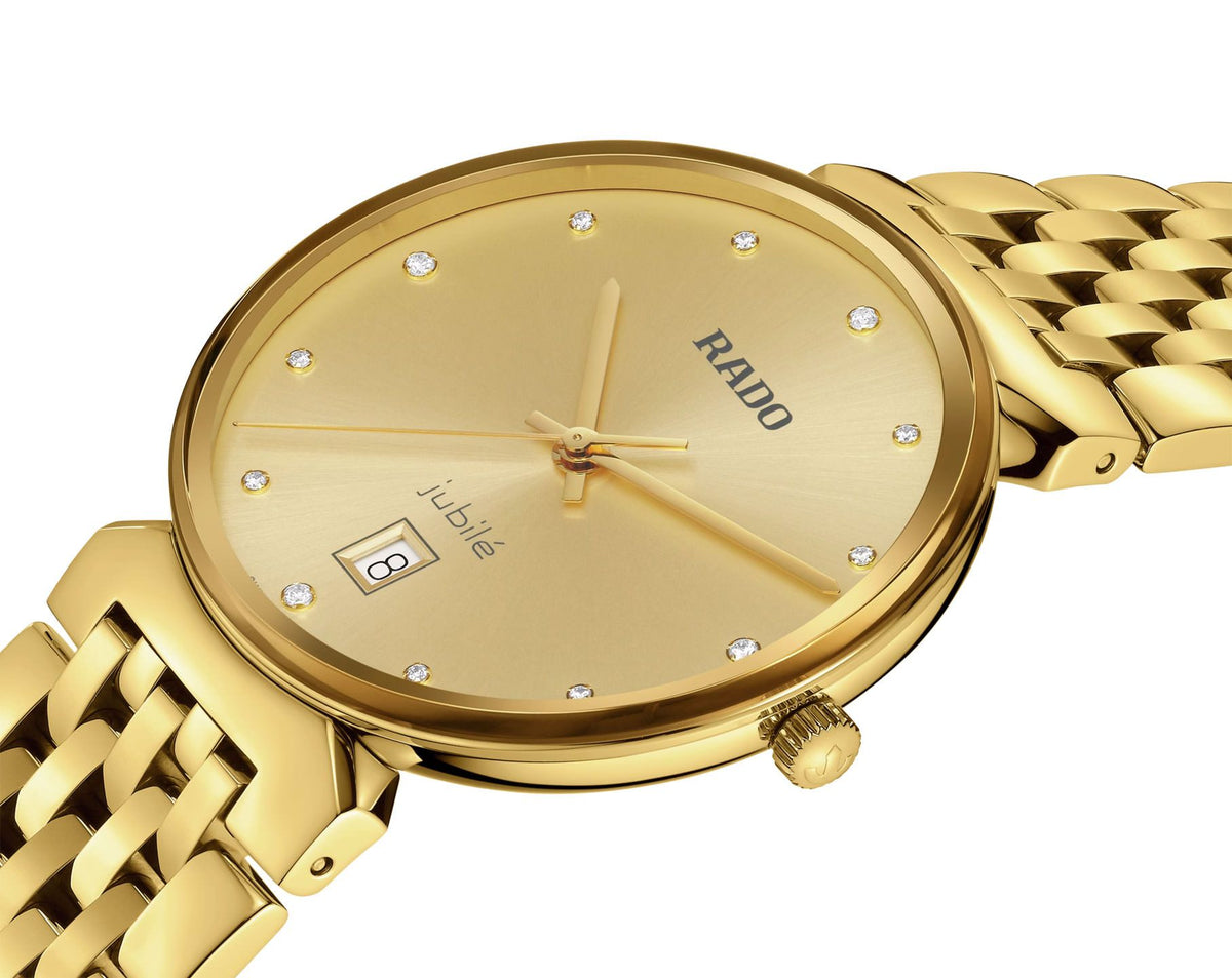 Rado Florence Quartz Unisex Watches in Round case & Gold Dial R48914713