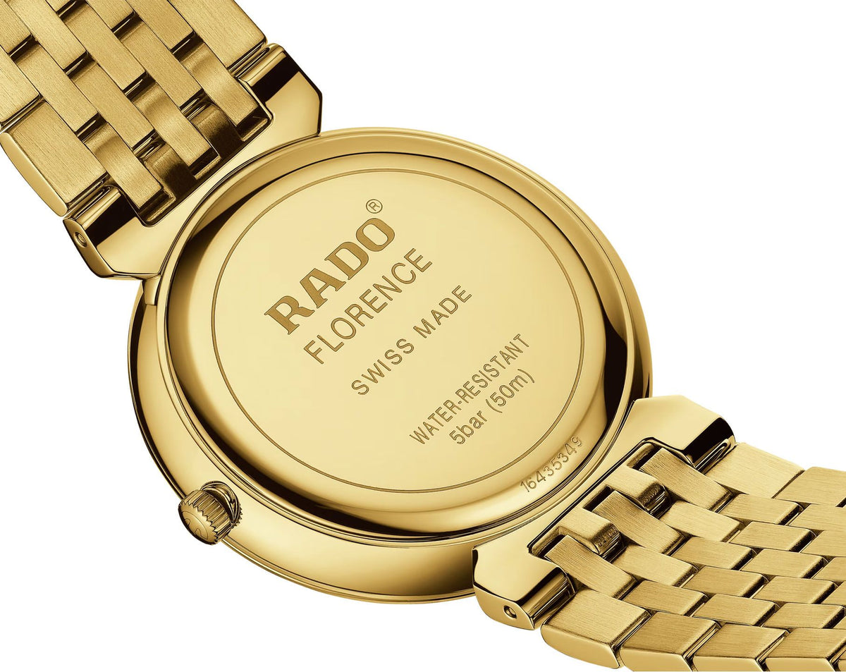 Rado Florence Quartz Unisex Watches in Round case & Gold Dial R48914713