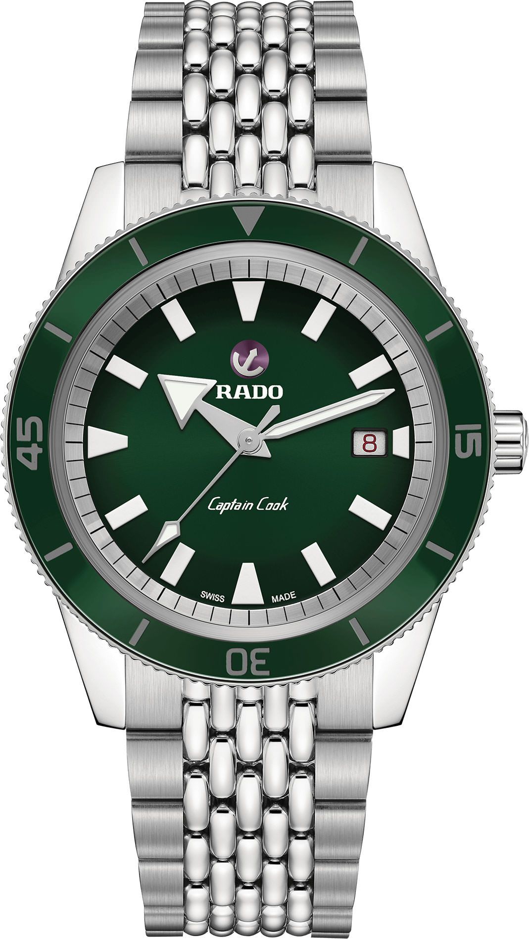 Rado Captain Cook Automatic Men Watches in Round case & Green Dial R32505313