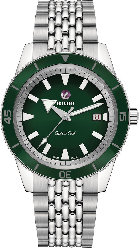Rado Captain Cook Automatic Men Watches in Round case & Green Dial R32505313