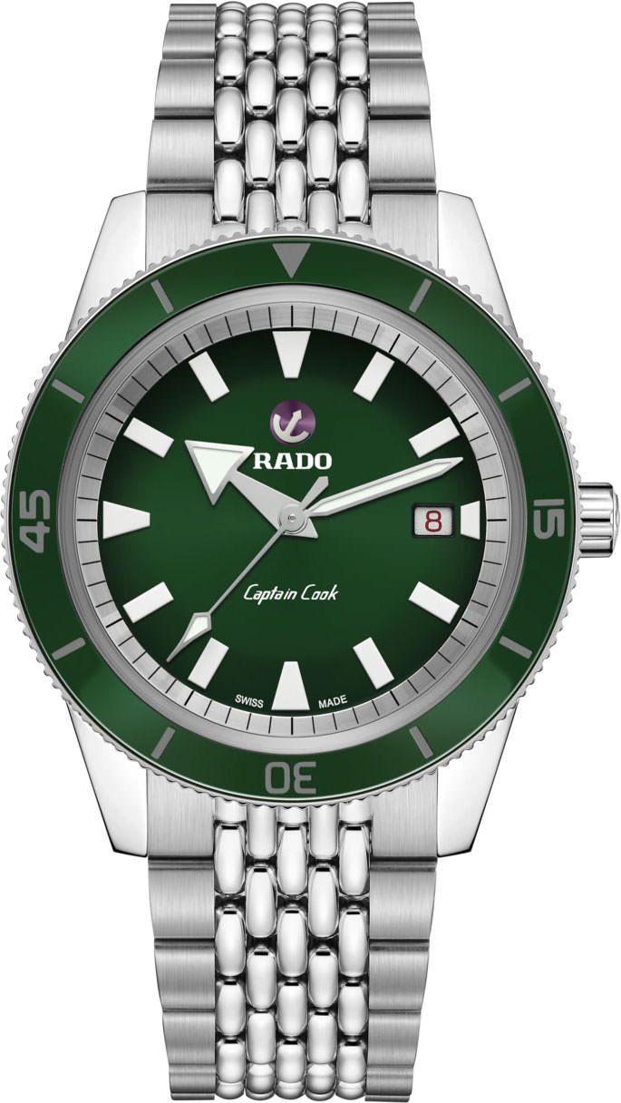 Rado Captain Cook Automatic Men Watches in Round case & Green Dial R32505318