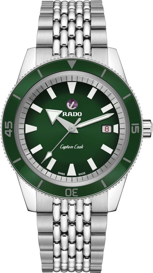 Rado Captain Cook Automatic Men Watches in Round case & Green Dial R32505318
