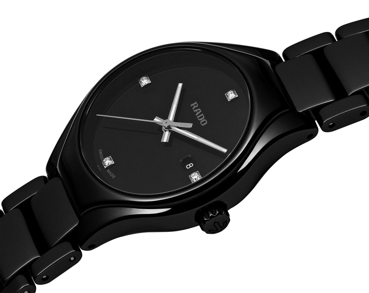 Rado True Round Quartz Women Watches in Round case & Black Dial R27059712