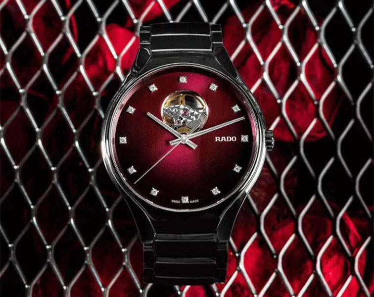 Rado True Round Automatic Unisex Watches in Round case & Red Dial R27107742