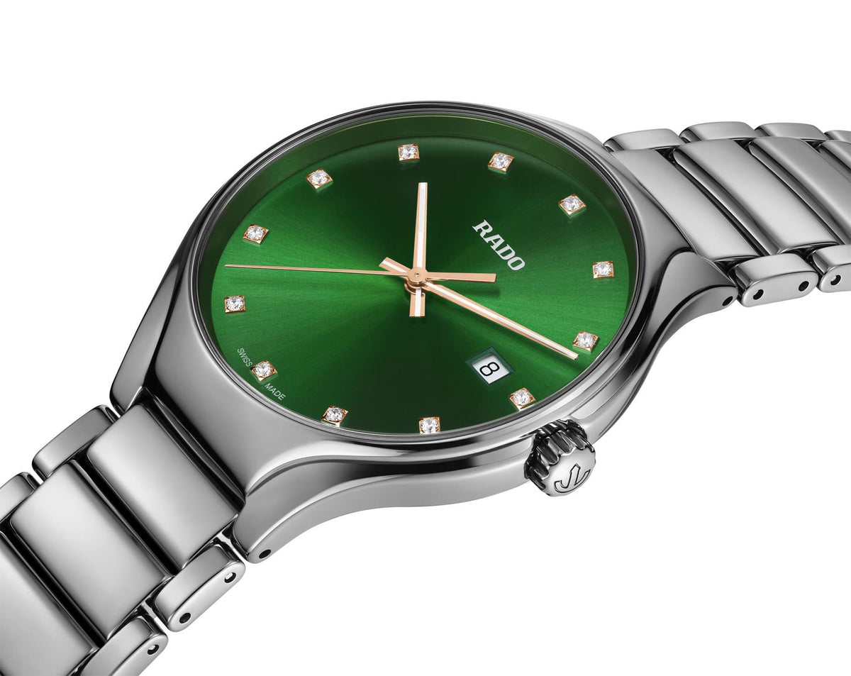Rado True Round Quartz Unisex Watches in Round case & Green Dial R27239742