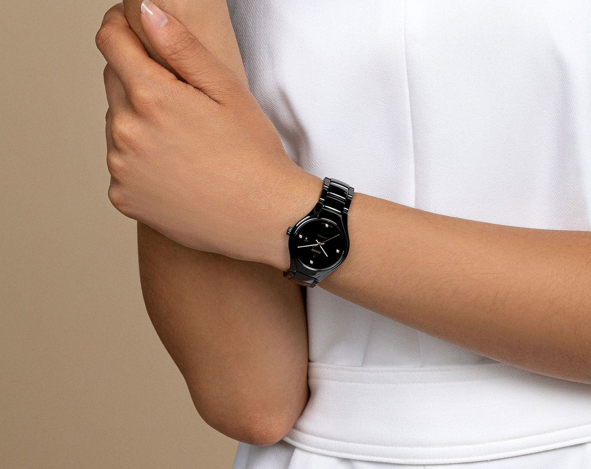 Rado True Round Automatic Women Watches in Round case & Black Dial R27242712