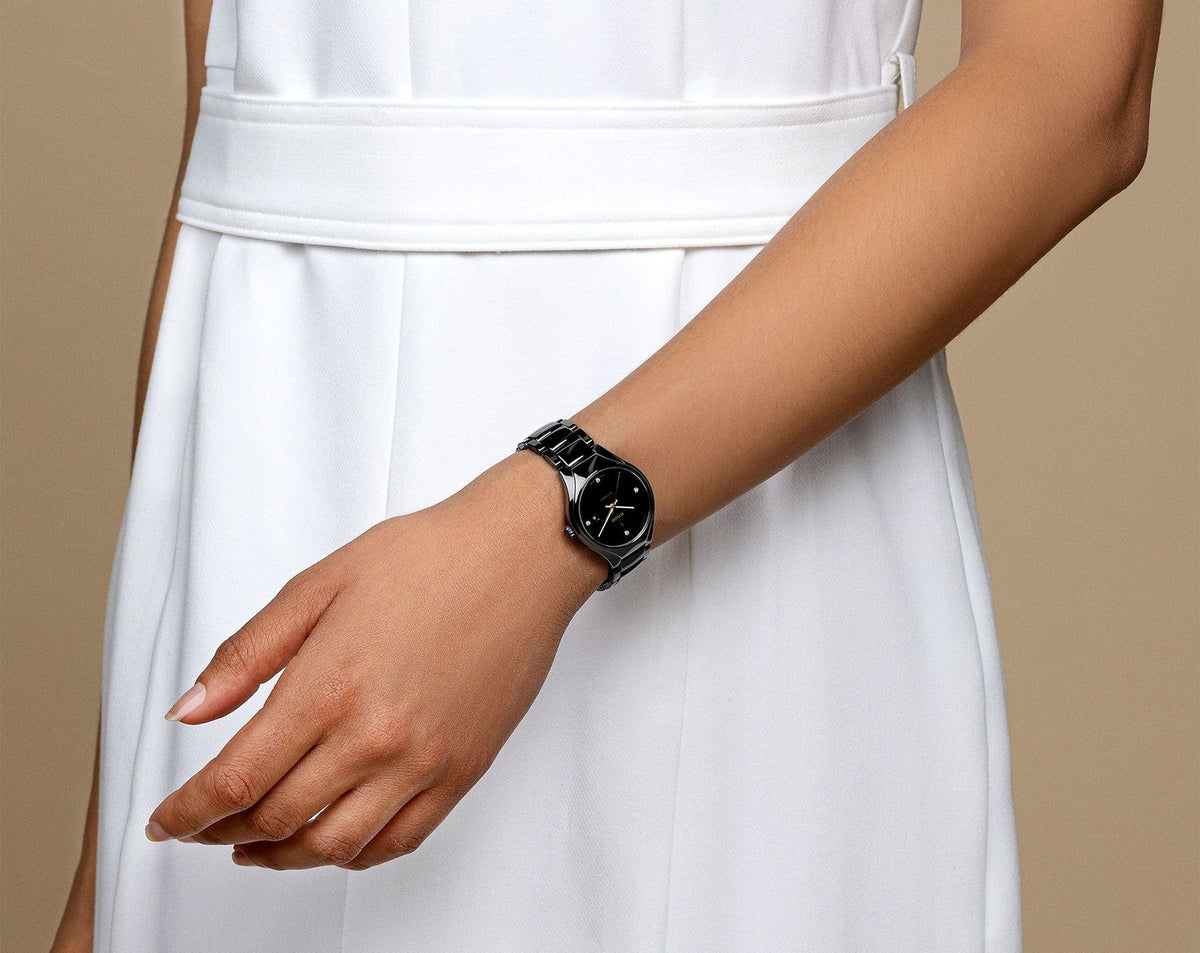 Rado True Round Automatic Women Watches in Round case & Black Dial R27242712