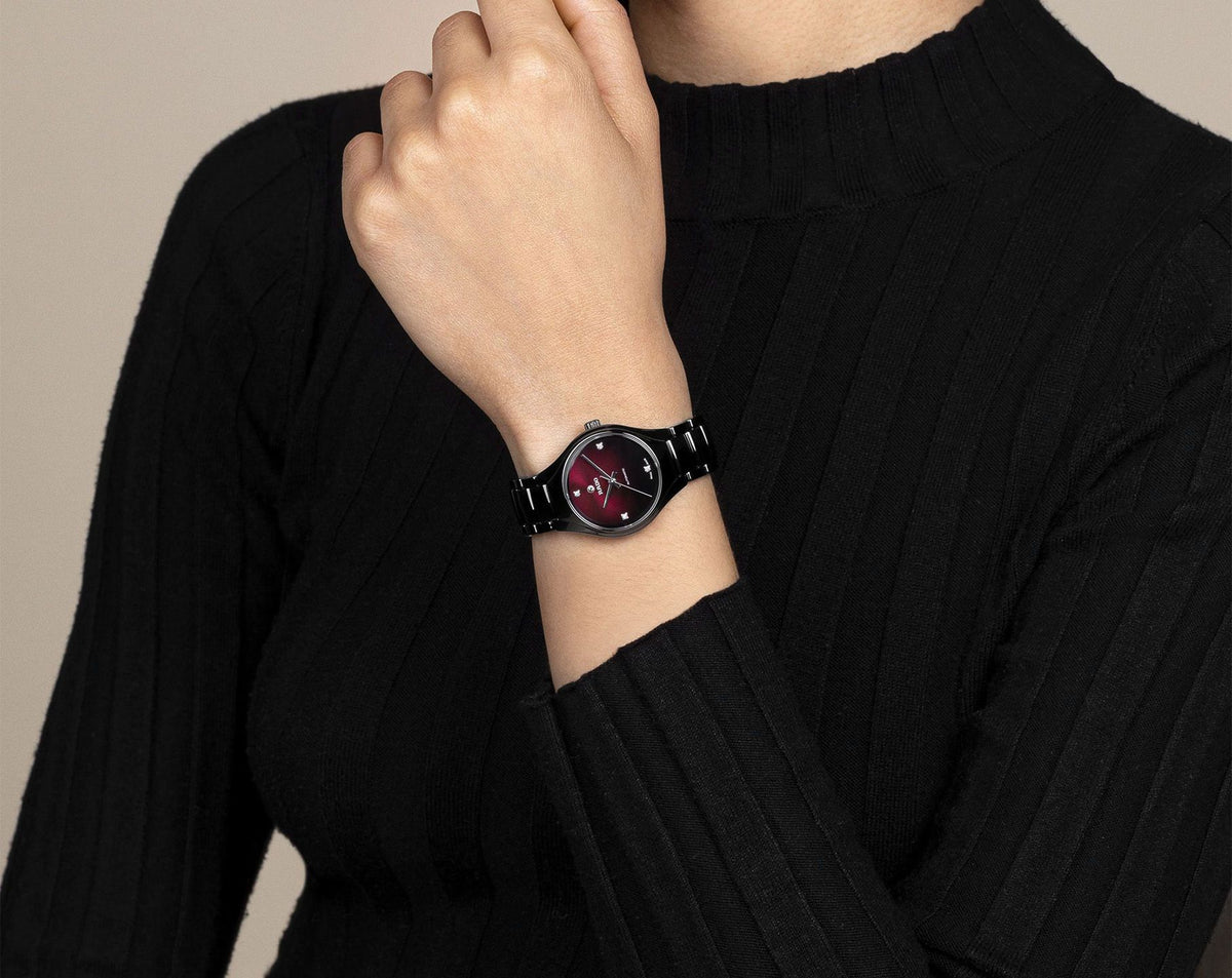 Rado True Round Automatic Women Watches in Round case & Red Dial R27242742