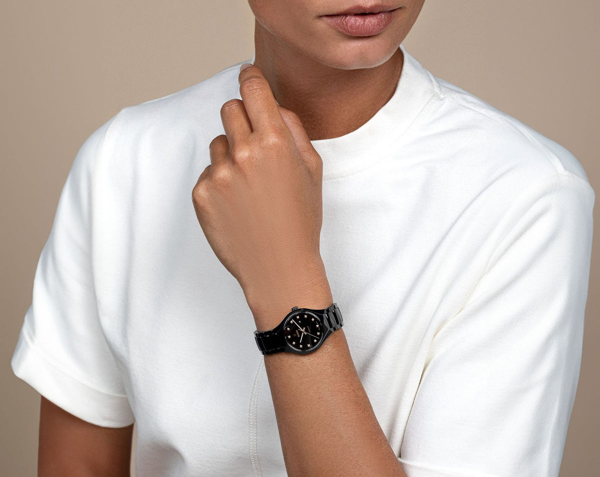 Rado True Round Automatic Women Watches in Round case & Black Dial R27242732
