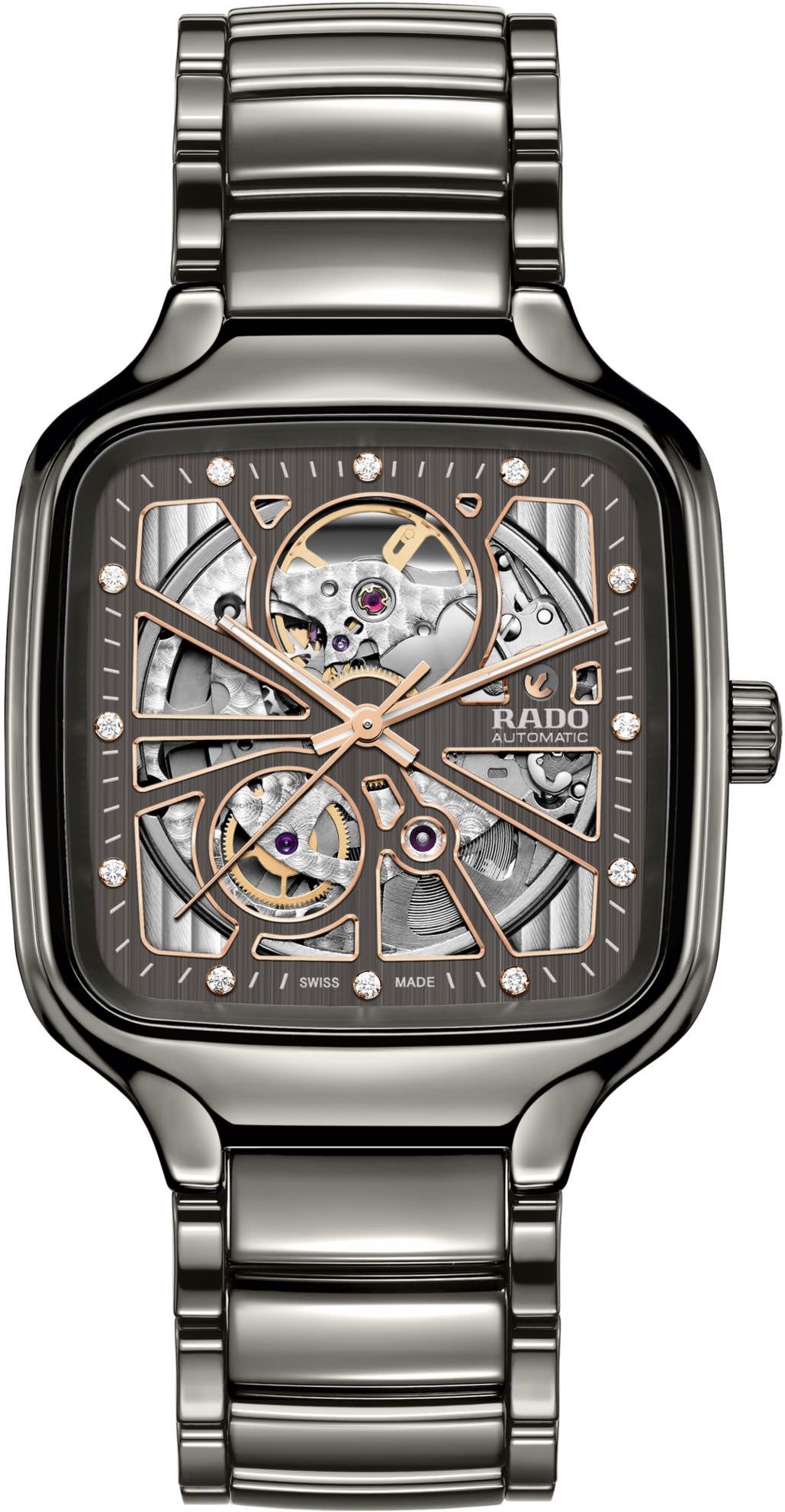 Rado True Square Automatic Unisex Watches in Square case & Skeleton Dial R27083712