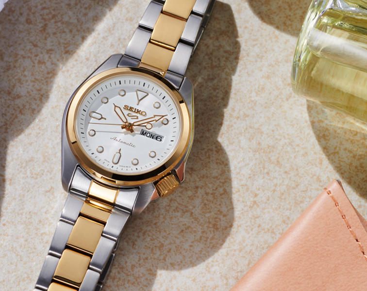 Seiko 5 Sports Automatic Women Watches in Round case & White Dial SRE004K1