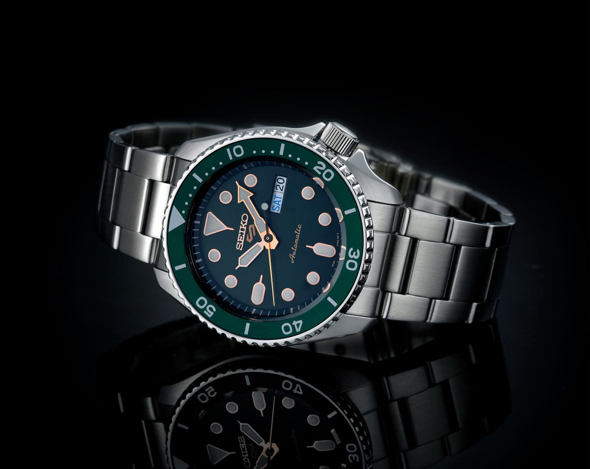 Seiko 5 Sports Automatic Men Watches in Round case & Green Dial SRPD63K1