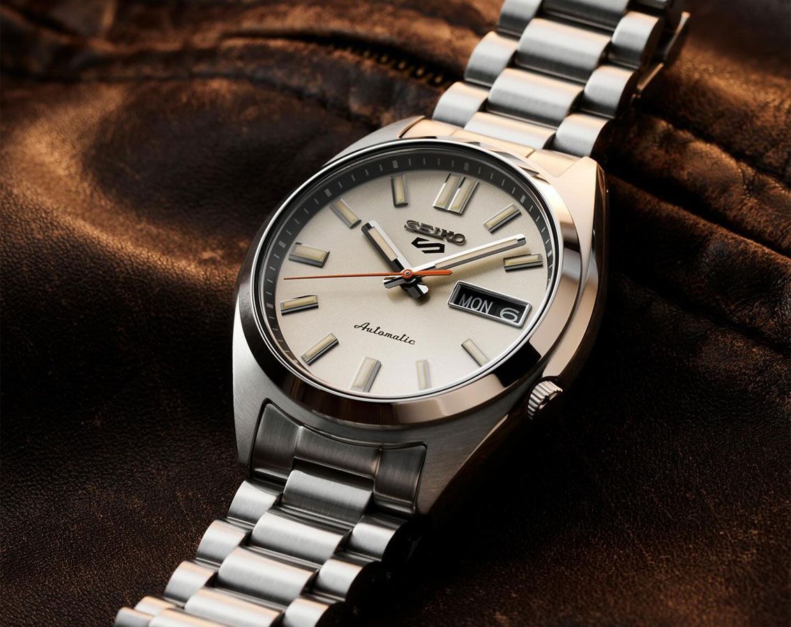Seiko 5 Sports Automatic Men Watches in Round case & Beige Dial SRPK91K1