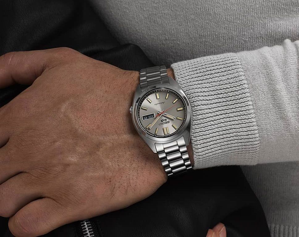 Seiko 5 Sports Automatic Men Watches in Round case & Beige Dial SRPK91K1