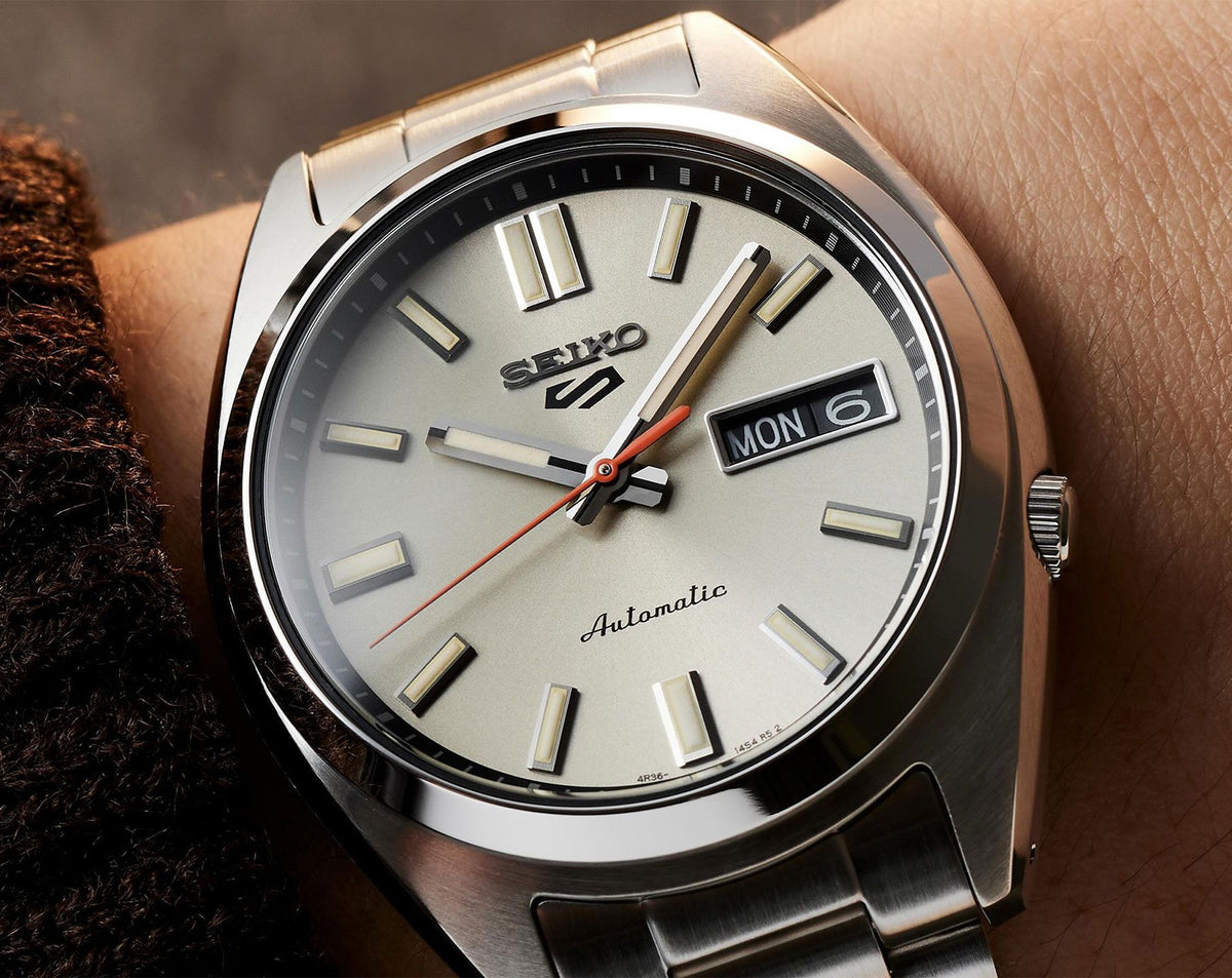 Seiko 5 Sports Automatic Men Watches in Round case & Beige Dial SRPK91K1