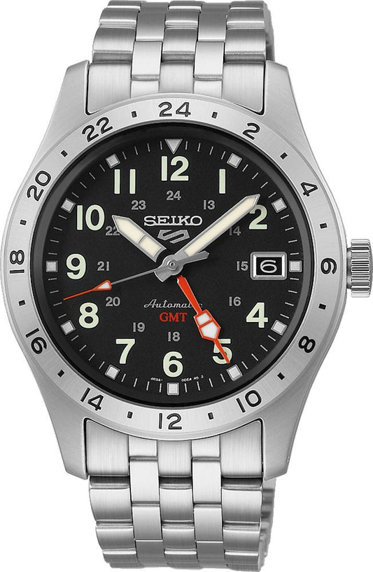 Seiko 5 Sports Automatic Men Watches in Round case & Black Dial SSK023K1