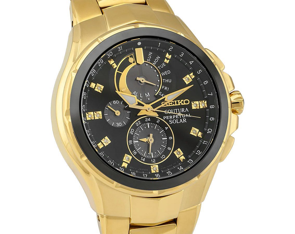 Seiko Coutura Quartz Men Watches in Round case & Black Dial SSC572P1
