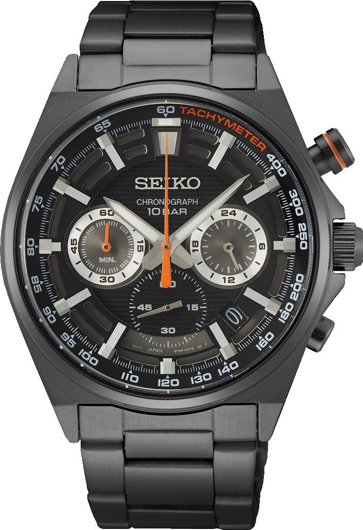 Seiko Dress Quartz Men Watches in Round case & Black Dial SSB399P1