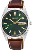 Seiko Dress Quartz Men Watches in Round case & Green Dial SUR449P1