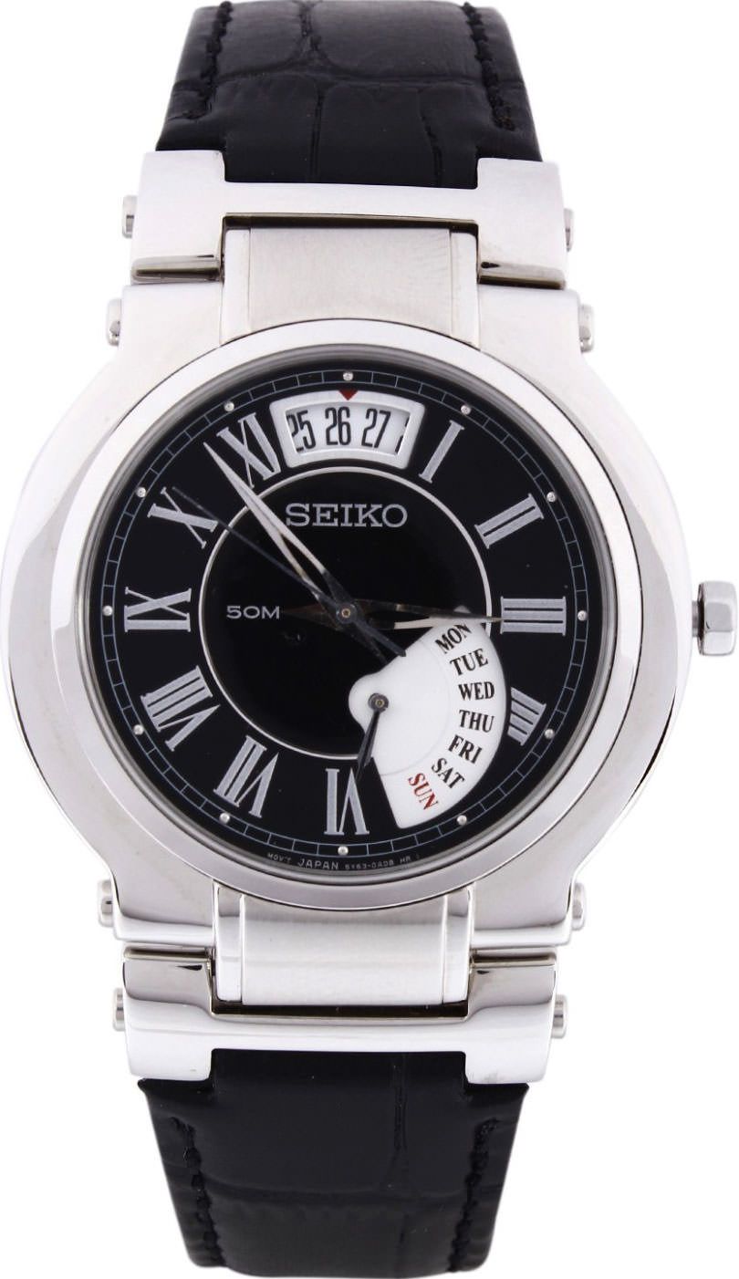 Seiko Dress Quartz Men Watches in Round case & Black Dial SPQ005P1