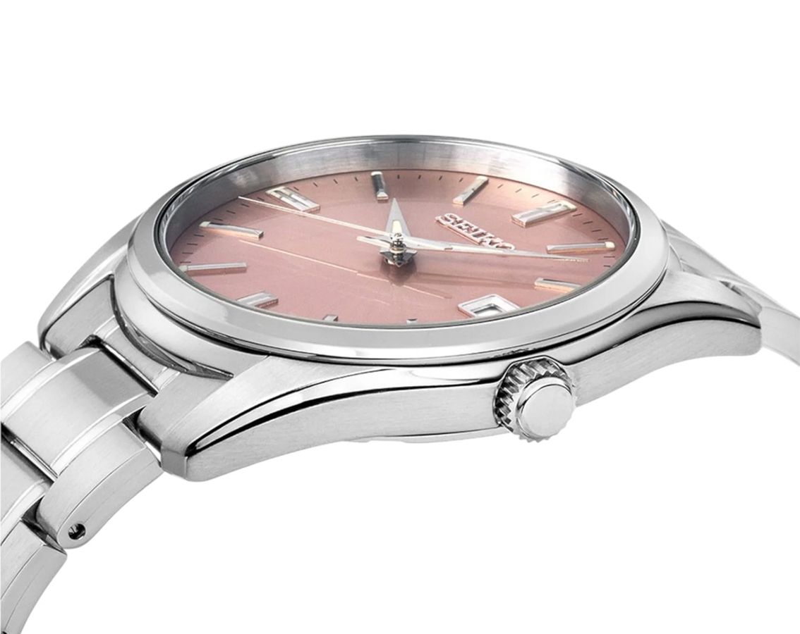 Seiko Dress Quartz Men Watches in Round case & Salmon Dial SUR523P1