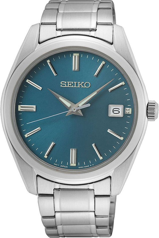 Seiko Dress Quartz Men Watches in Round case & Blue Dial SUR525P1