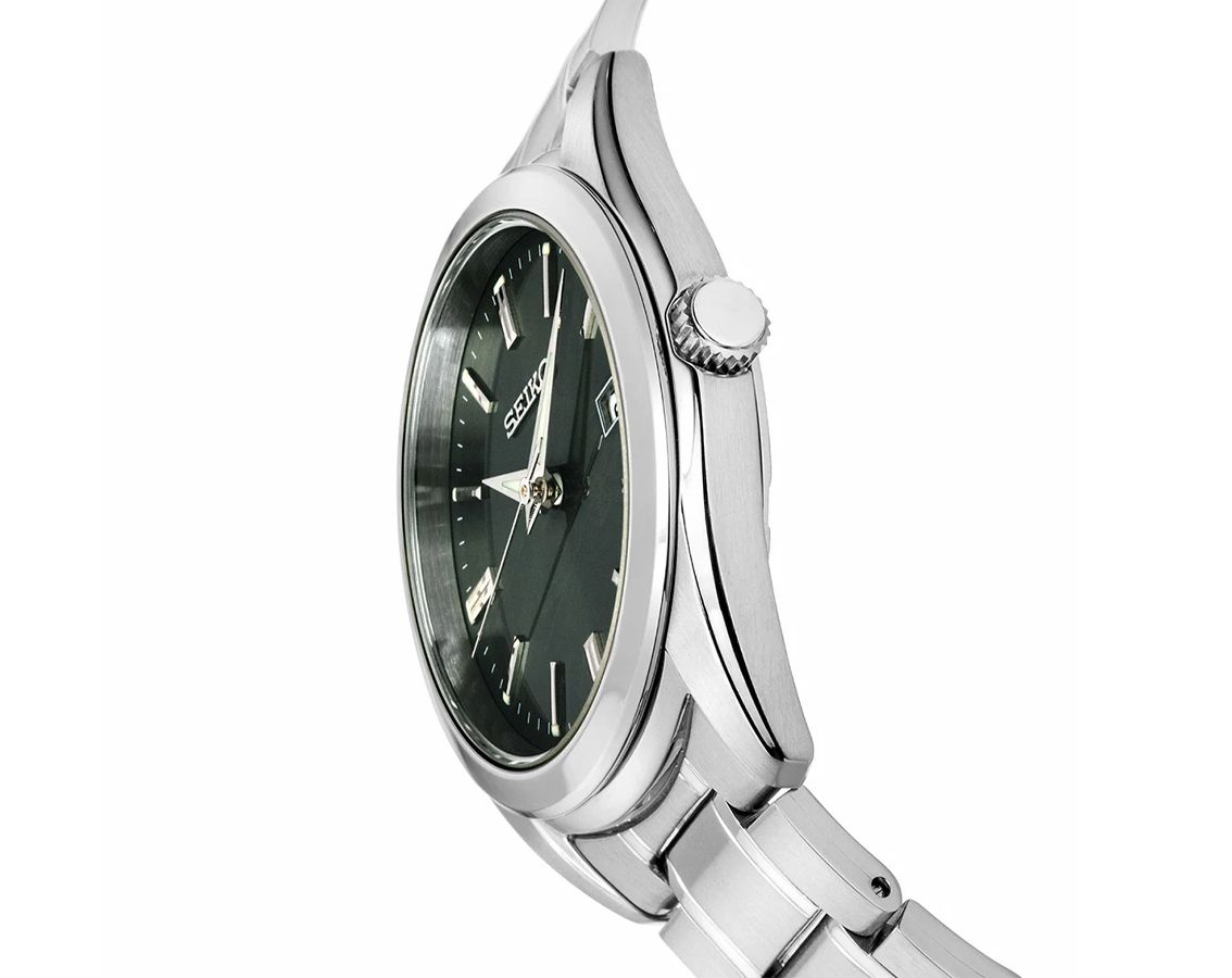 Seiko Dress Quartz Women Watches in Round case & Green Dial SUR533P1