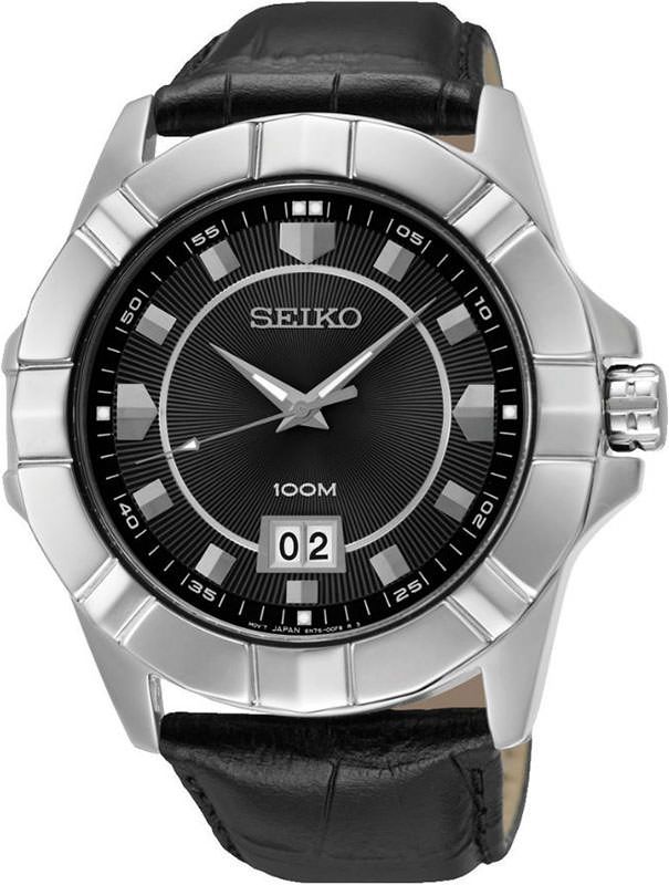 Seiko Lord Quartz Men Watches in Round case & Black Dial SUR131P1