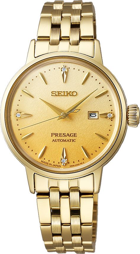 Seiko Presage Automatic Women Watches in Round case & Gold Dial SRE018J1