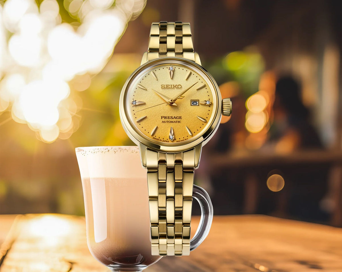 Seiko Presage Automatic Women Watches in Round case & Gold Dial SRE018J1