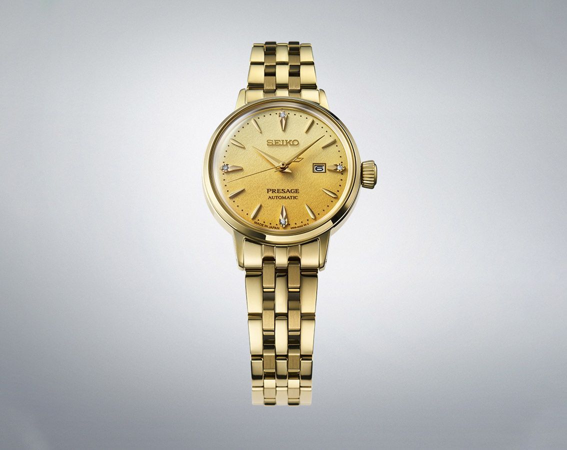 Seiko Presage Automatic Women Watches in Round case & Gold Dial SRE018J1