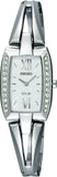 Seiko Solar Quartz Women Watches in Rectangular case & Silver Dial SUP083P1