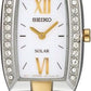 Seiko Solar Quartz Women Watches in Rectangular case & White Dial SUP084P1